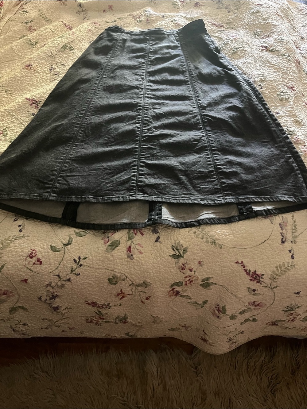 Soft Surroundings Dark Gray denim A-Line asymmetric Skirt size S